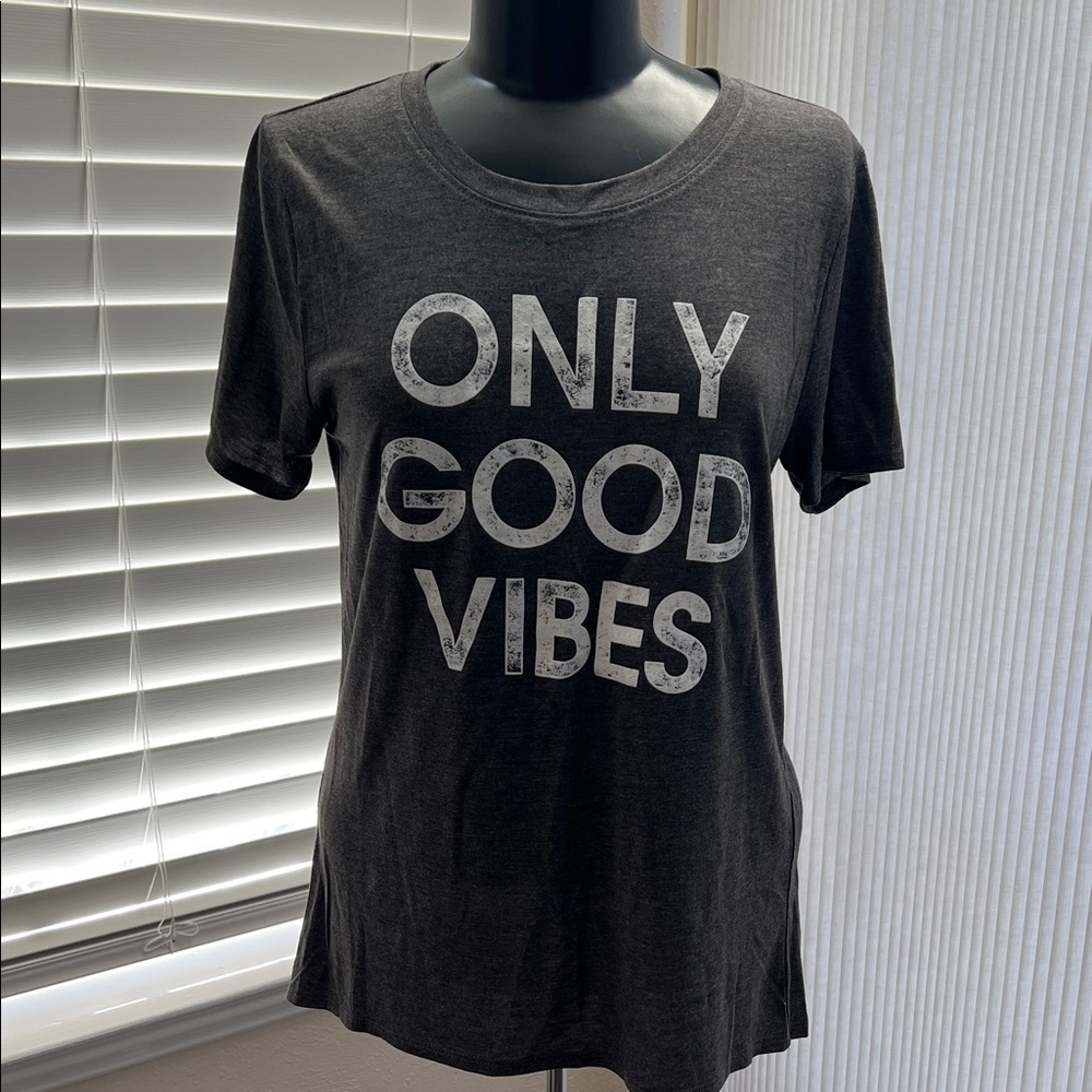 Only Good Vibes Black Graphic Tee - Women